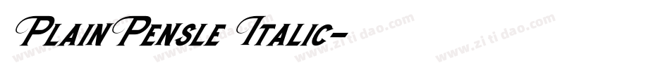 PlainPensle Italic字体转换